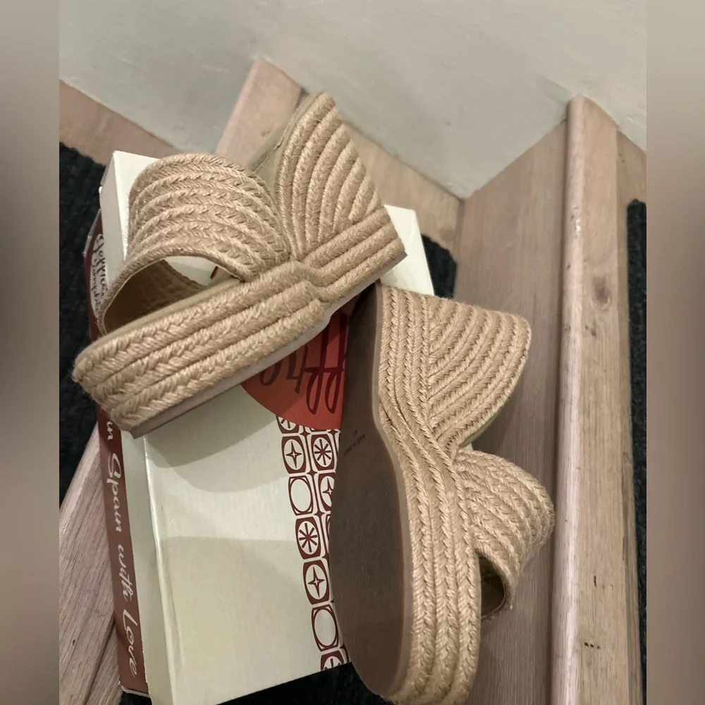 Jeffrey Campbell Sunlit Wedge Mule Espadrille Sandal in Natural - Size 41 - Picture 7 of 8